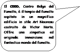 Fumetto 2: Il CBBD, Centro Belga del Fumetto,  il tempio del fumetto ospitato in un magnifico edificio in stile Art Nouveau costruito da Victor Horta. Offre una simpatica ed originale immersione nel fantastico mondo del fumetto. 
